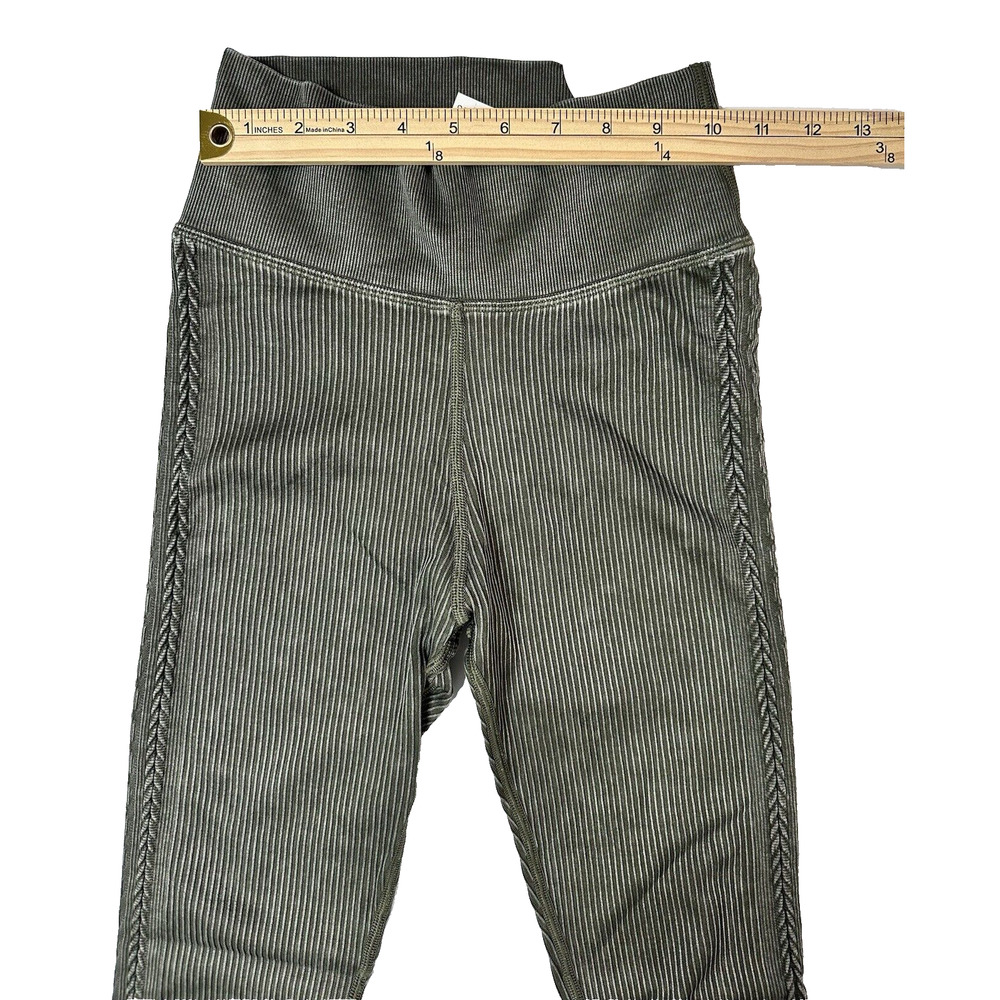 NWT! Aerie Offline Seamless Ribbed 7/8 Hi-Rise Leggings Black Sage Cream XS S L - Picture 12 of 16